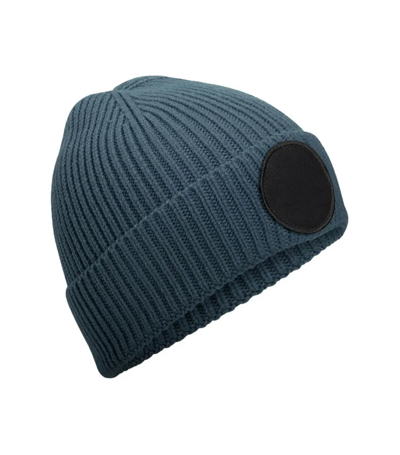 Circular Fashion Patch Beanie AirforceBlue/Black