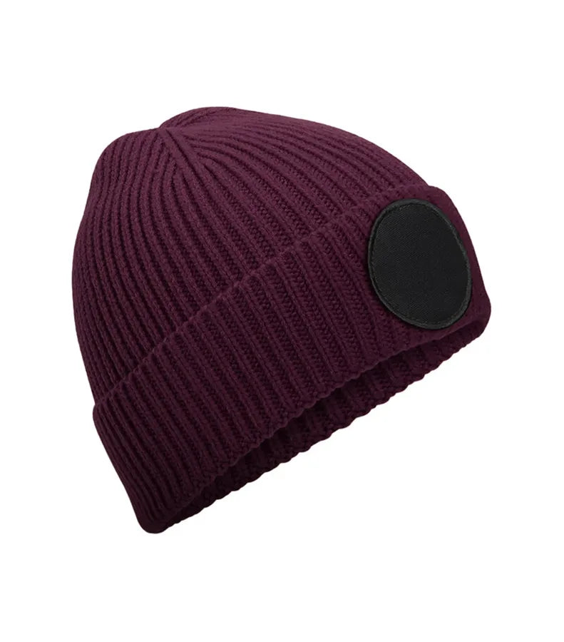 Circular Fashion Patch Beanie Burgundy/Black