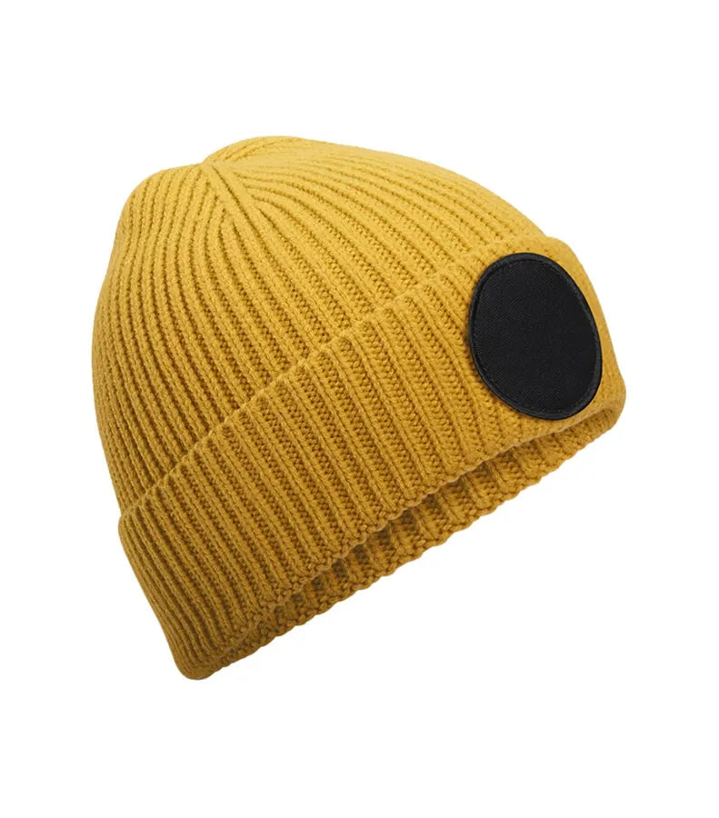 Circular Fashion Patch Beanie Mustard/Black