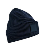 Deep Cuffed Tonal Patch Beanie FrenchNavy