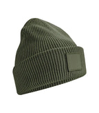 Deep Cuffed Tonal Patch Beanie OliveGreen