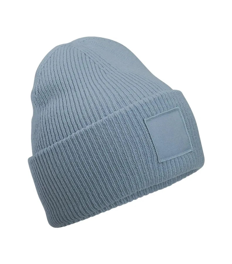 Deep Cuffed Tonal Patch Beanie DustyBlue