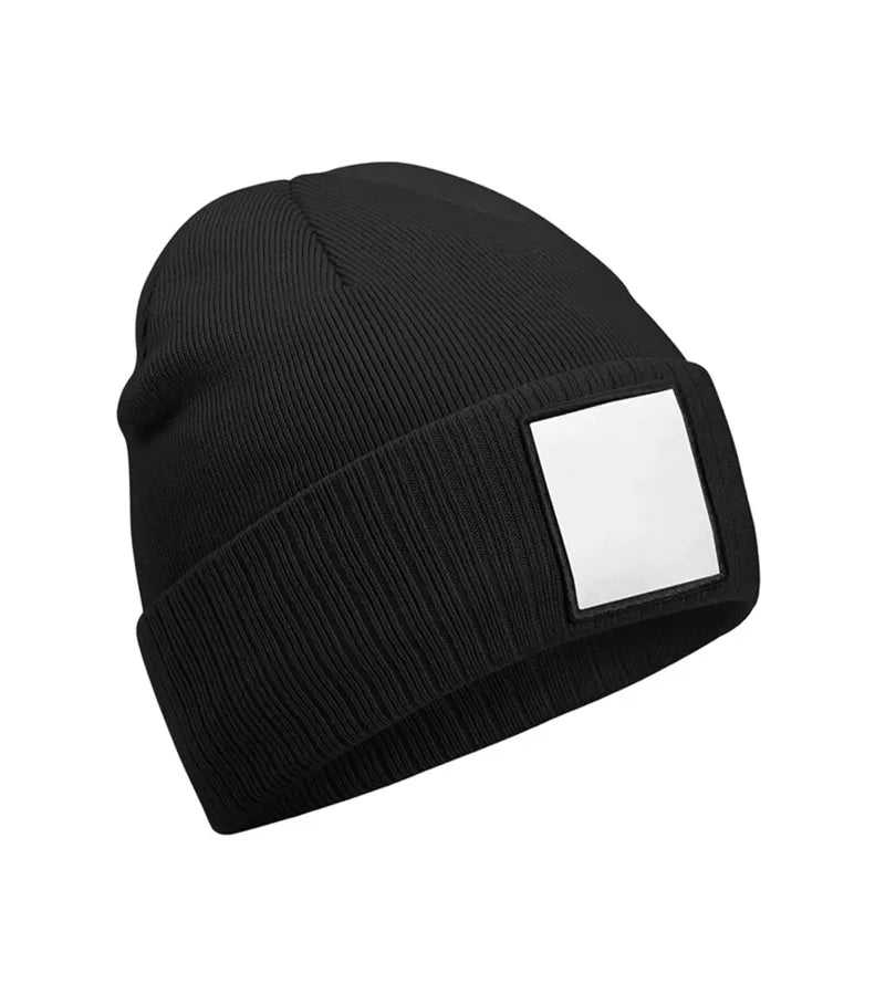 Appliqué Patch Beanie Black/White