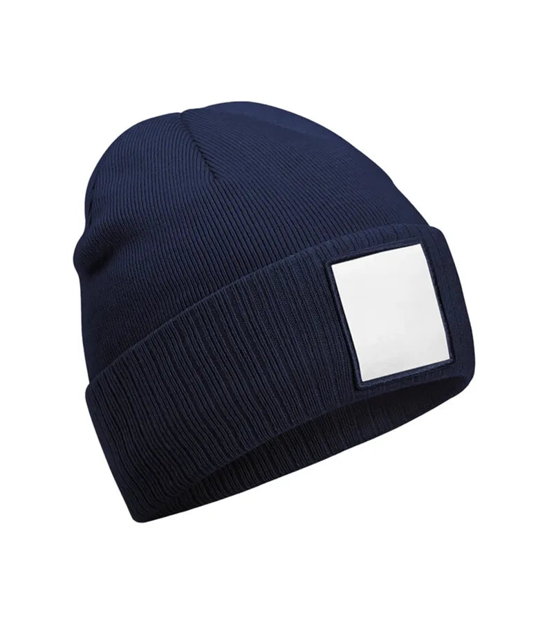 Appliqué Patch Beanie Navy/White