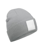 Appliqué Patch Beanie Ash/White