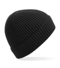 Engineered Knit Ribbed Beanie Black