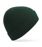 Engineered Knit Ribbed Beanie BottleGreen