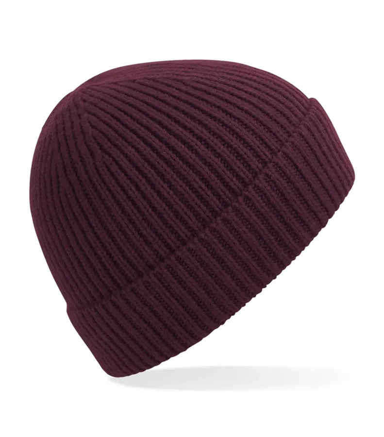 Engineered Knit Ribbed Beanie Burgundy