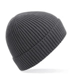 Engineered Knit Ribbed Beanie GraphiteGrey