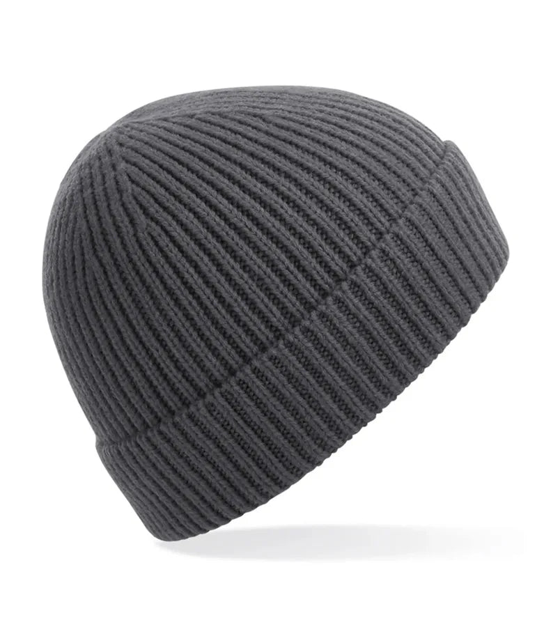 Engineered Knit Ribbed Beanie GraphiteGrey