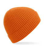 Engineered Knit Ribbed Beanie Orange