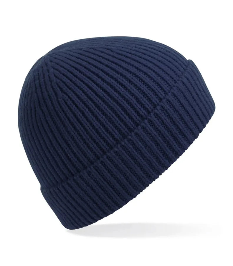 Engineered Knit Ribbed Beanie OxfordNavy