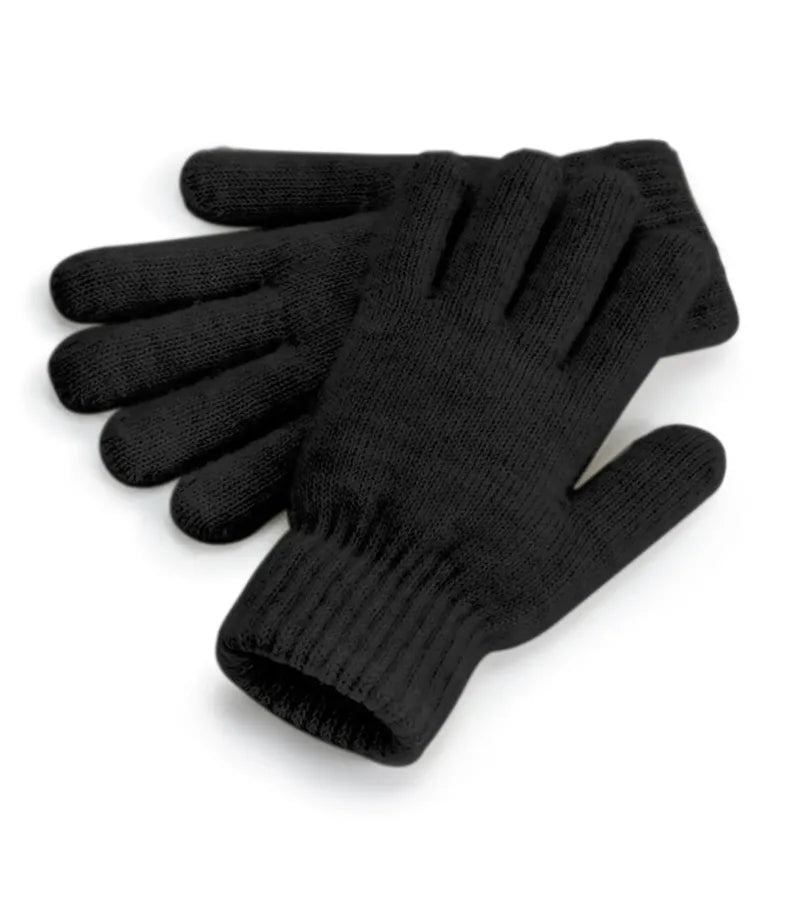 Cosy Ribbed Cuff Gloves BlackMarl