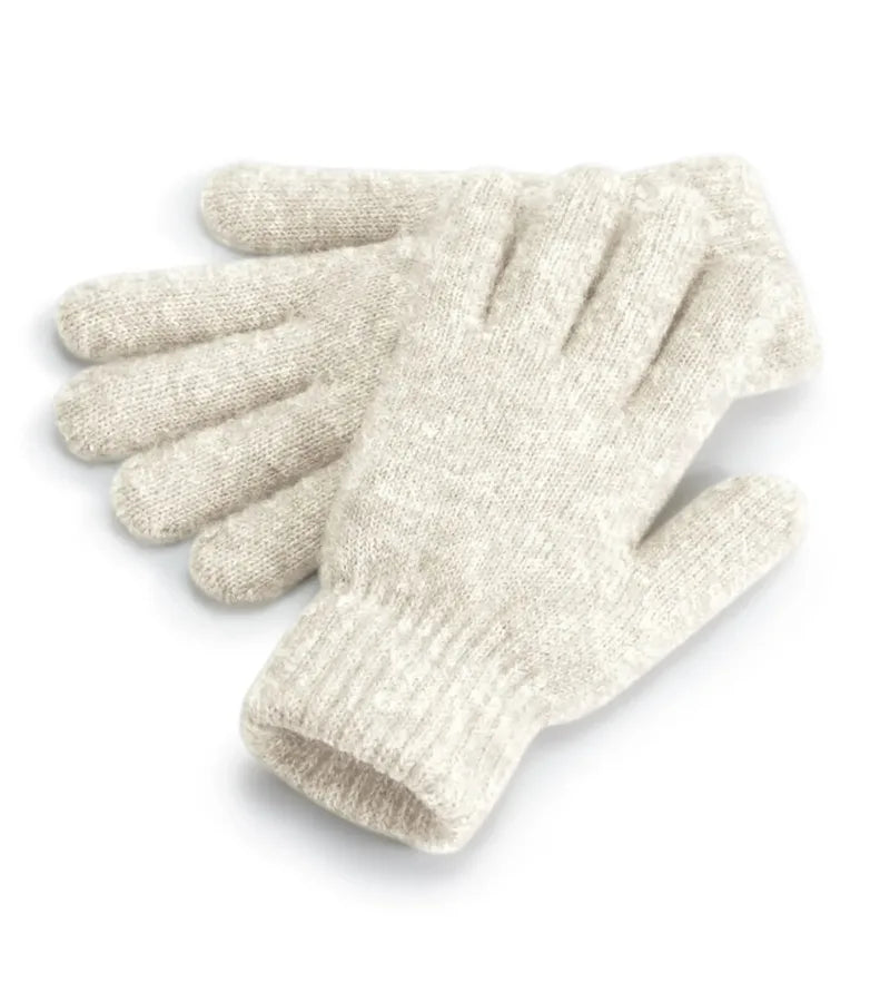 Cosy Ribbed Cuff Gloves AlmondMarl