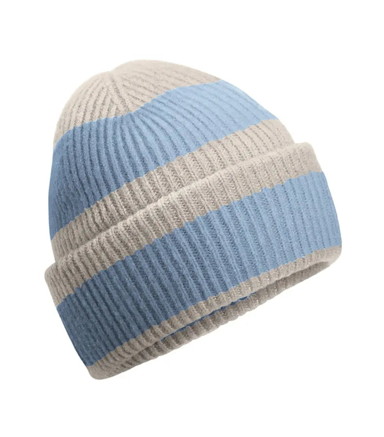 Colour Block Beanie NaturalStone/DustyBlue