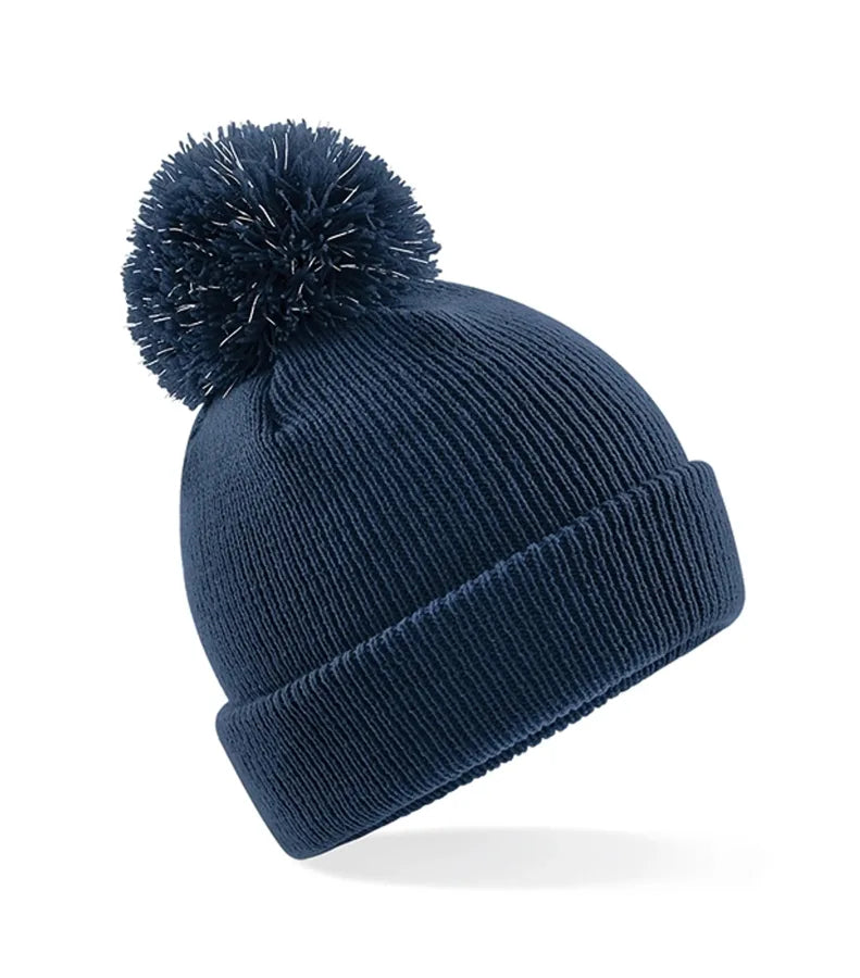 Junior Reflective Bobble Beanie FrenchNavy