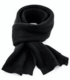 Classic Waffle Knit Scarf Black