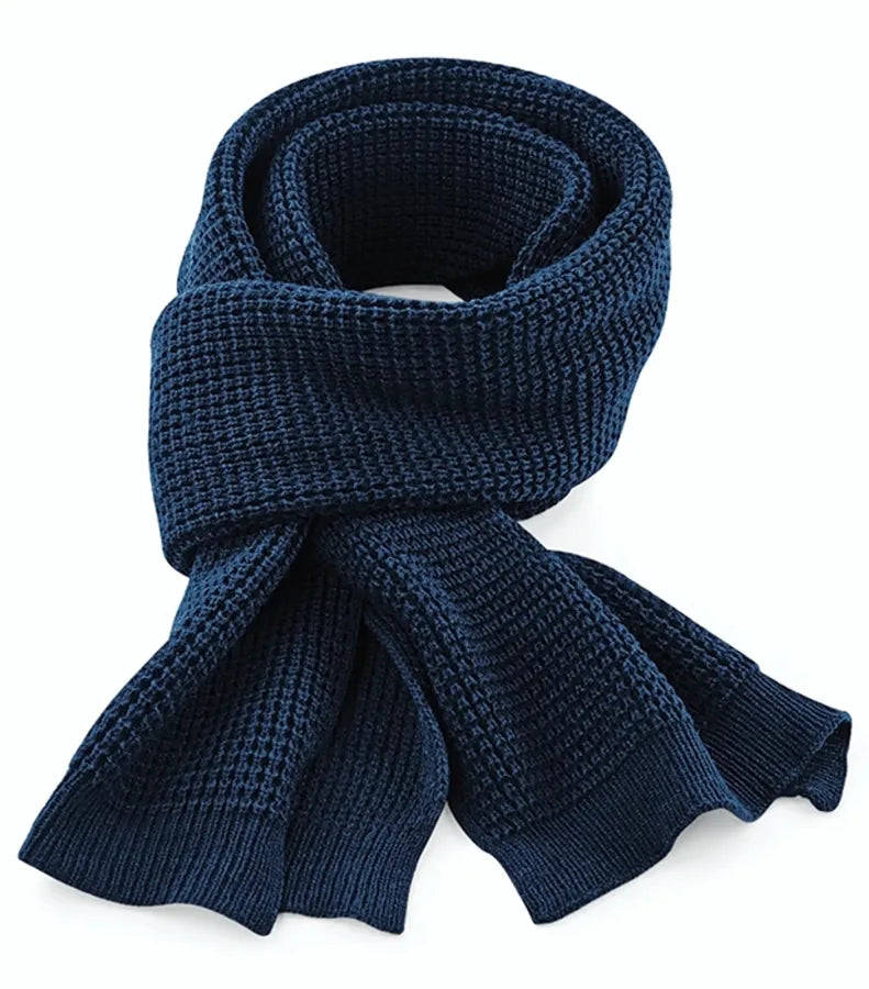 Classic Waffle Knit Scarf FrenchNavy