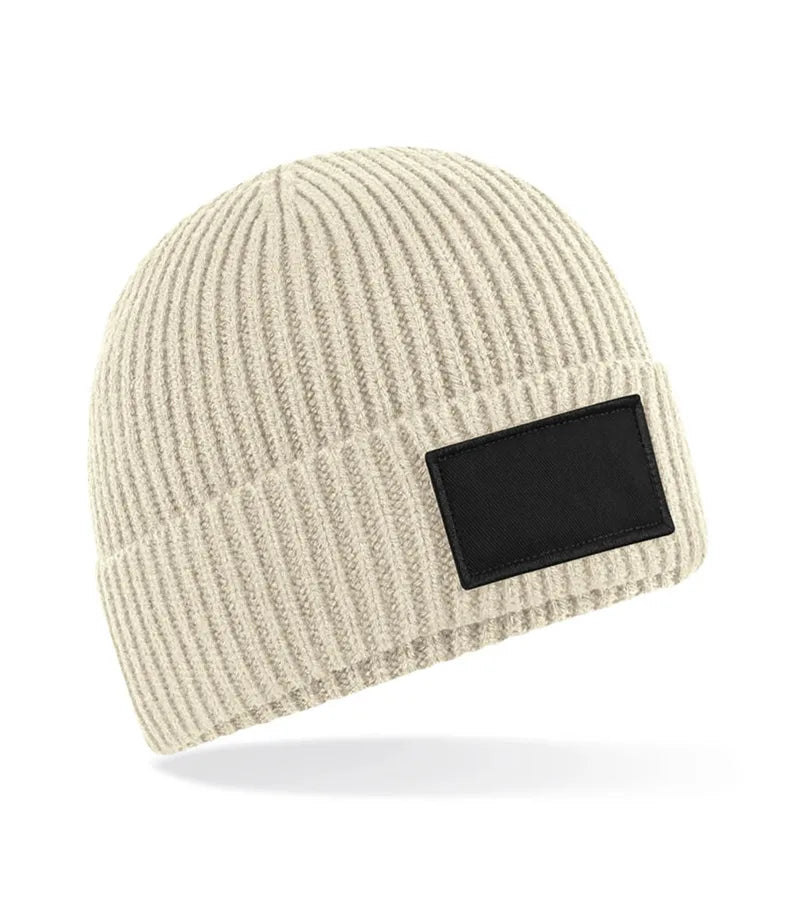 Fashion Patch Beanie Oatmeal/Black