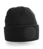 Circular Patch Beanie Black
