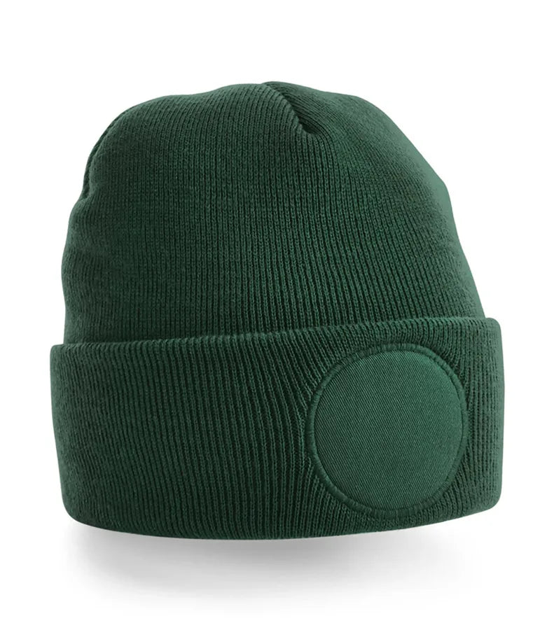 Circular Patch Beanie BottleGreen
