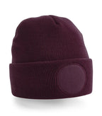 Circular Patch Beanie Burgundy