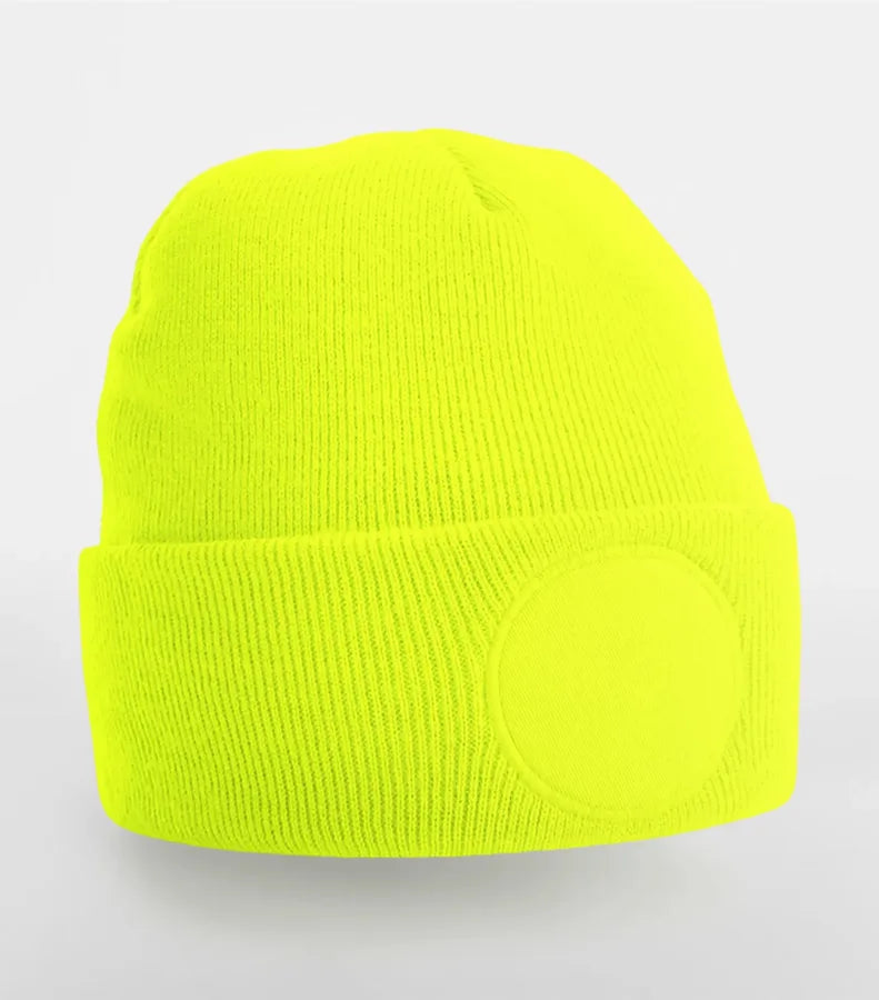 Circular Patch Beanie FluorescentYellow