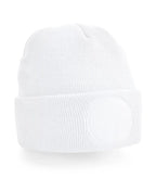 Circular Patch Beanie White