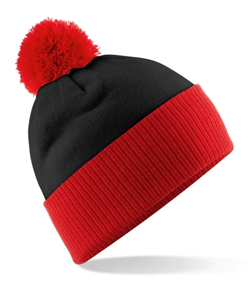 Snowstar® Two-Tone Beanie Black/BrightRed