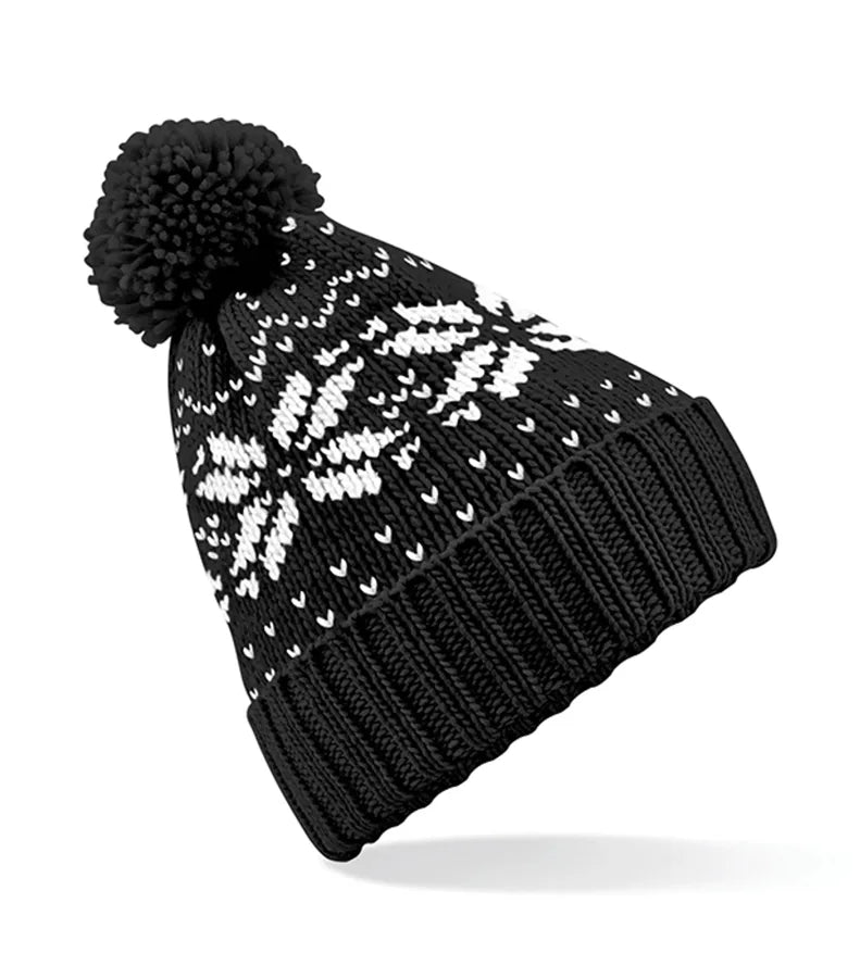 Fair Isle Snowstar® Beanie Black/White