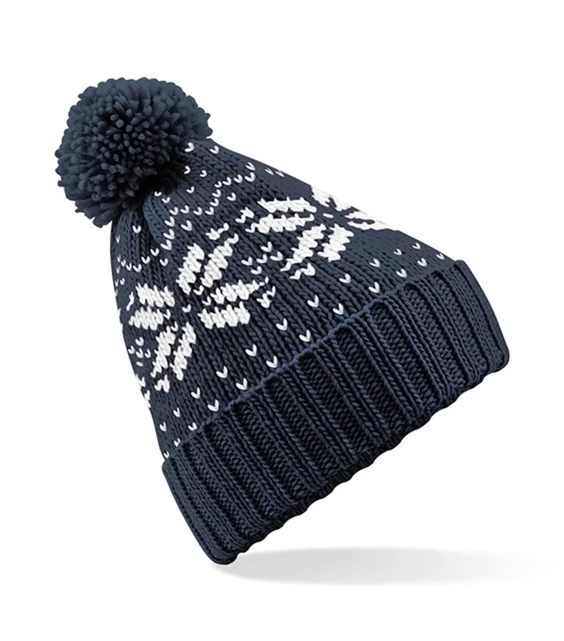 Fair Isle Snowstar® Beanie FrenchNavy/White