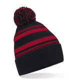 Striped Fan Beanie Black/ClassicRed