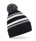 Striped Fan Beanie Black/White