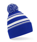 Striped Fan Beanie BrightRoyal/White