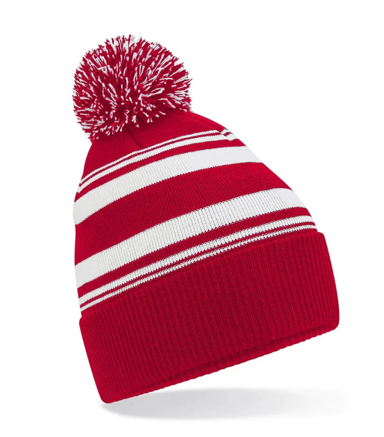 Striped Fan Beanie ClassicRed/White