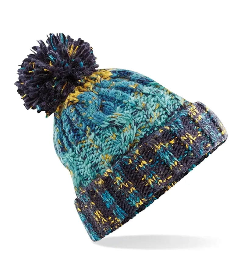 Corkscrew Pom Pom Beanie MarineSplash