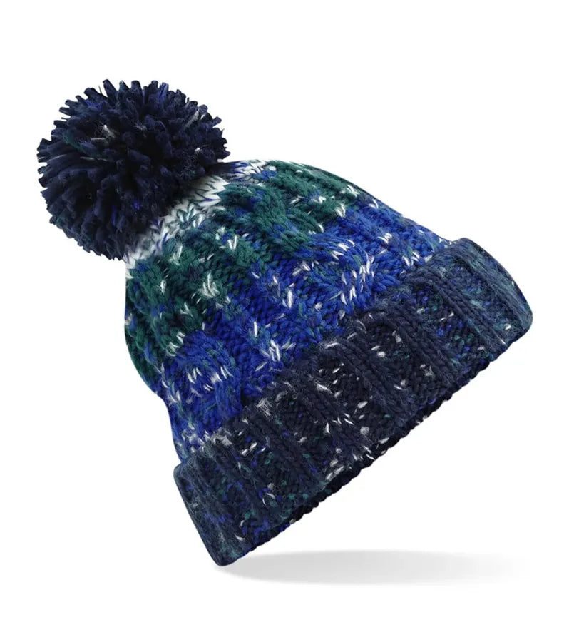 Corkscrew Pom Pom Beanie AlpineBlues