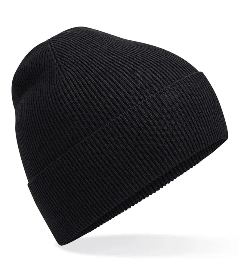Organic Cotton Fine Knit Beanie Black