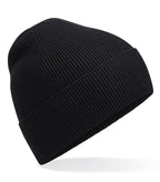 Organic Cotton Fine Knit Beanie Black
