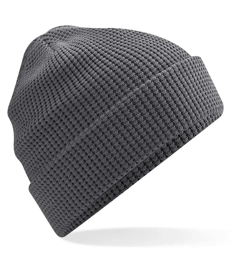 Organic Cotton Waffle Beanie GraphiteGrey