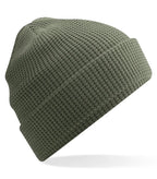 Organic Cotton Waffle Beanie OliveGreen