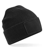 Removable Patch Thinsulate Beanie Black