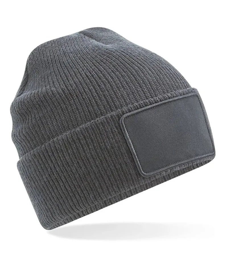 Removable Patch Thinsulate Beanie GraphiteGrey