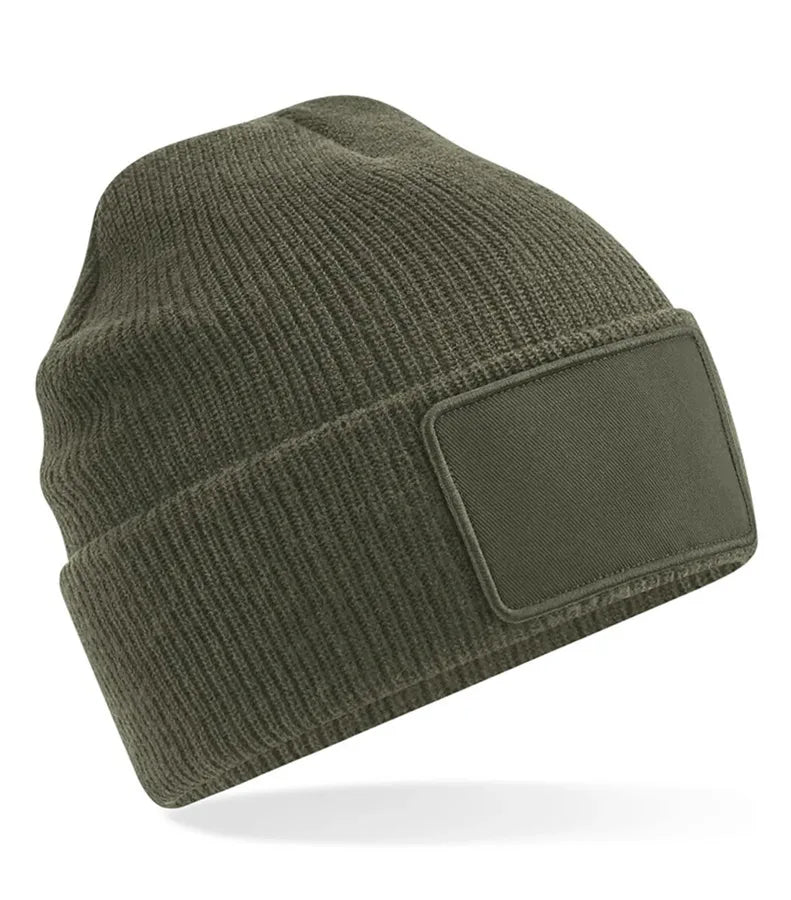 Removable Patch Thinsulate Beanie MilitaryGreen