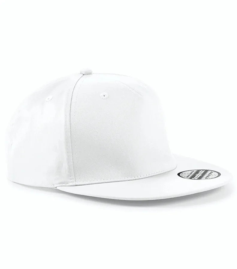 5 Panel Snapback Rapper Cap White