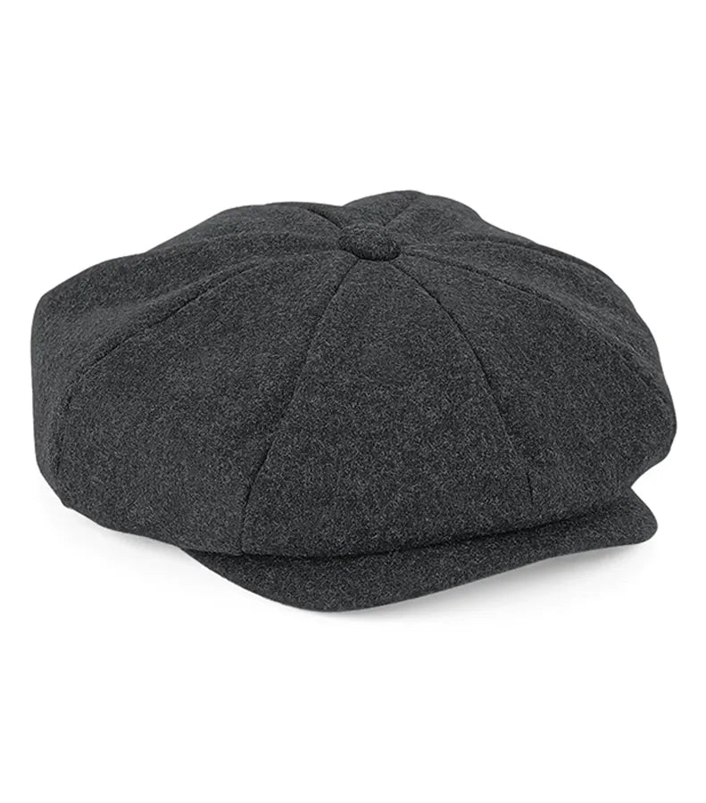 Melton Wool Baker Boy Cap CharcoalMarl