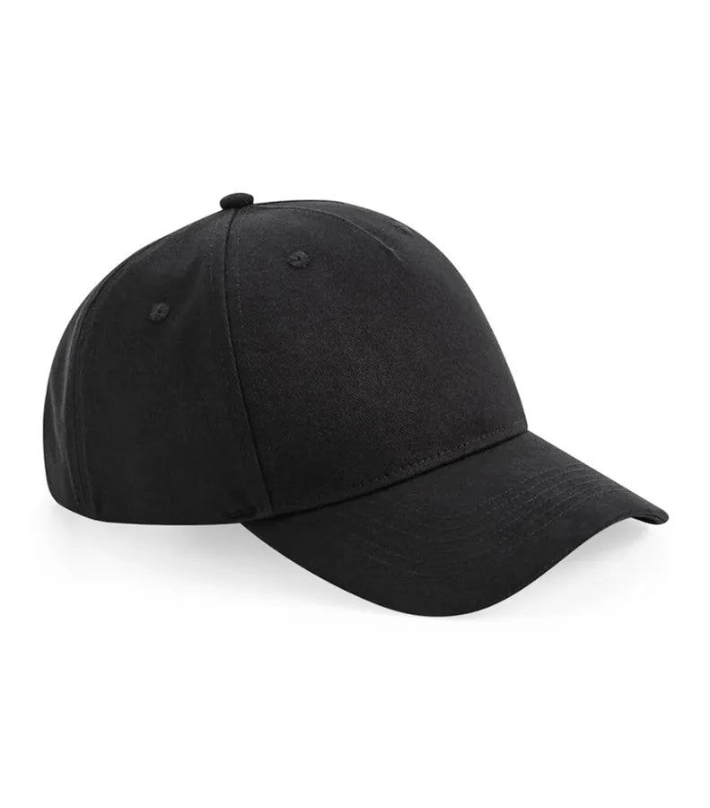 Organic Cotton 5 Panel Cap Black