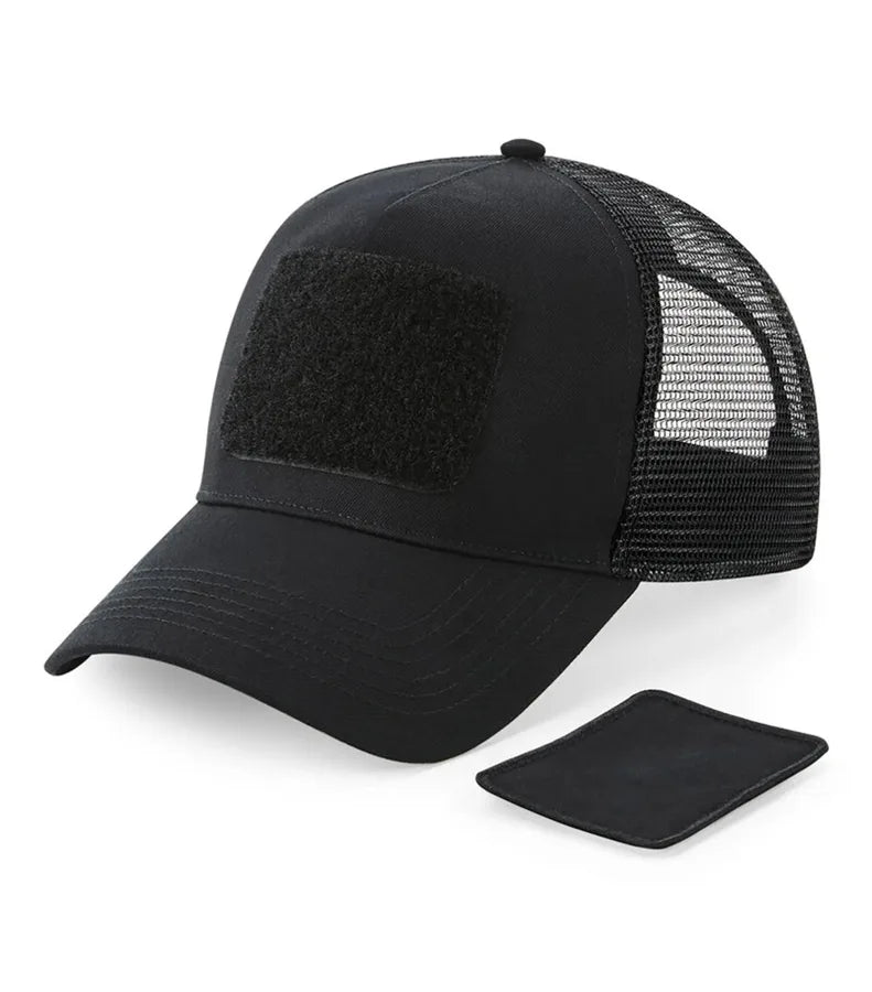 Removable Patch Snapback Trucker Black