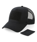 Removable Patch Snapback Trucker Black