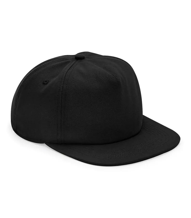 Organic Cotton Unstructured 5 Panel Cap Black